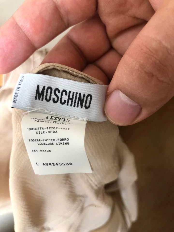 Весна лето трапециевидная взлетно-посадочная полоса Moschino шелковое платье UK8 US6 IT40 FR36 - Изображение 3 из 4