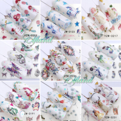 Nail Art Nagel Sticker * Wasser Transfer Tattoo * Einhorn Fee Mermaid Fantasie