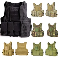 Tactical Molle Military Airsoft Paintball Combat Vest Gear Assault Plate Carrier