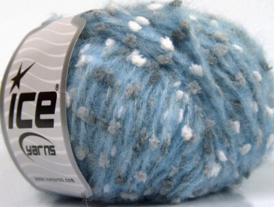 Alpaca Punto #63250 Ice Yarns Winter Blue White Grey 50g 87y Bulky