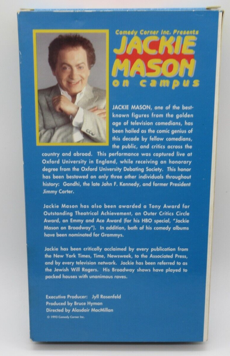 JACKIE MASON ON CAMPUS: LIVE FROM OXFORD UNIVERSITY VHS VIDEO