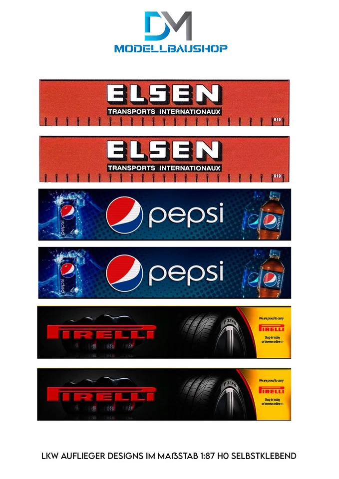 DM-MODELLBAUSHOP LKW Auflieger Livery 26 Folie Design Selbstklebend H0 1:87 Modellbau