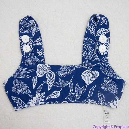NEW Seea x Free People Georgia Gaia bikini top navy floral, M - Picture 2 of 8