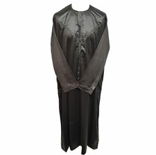 Custom Made Emirate Men's Olive Long Sleeve Thobe Jubba Dishdasha