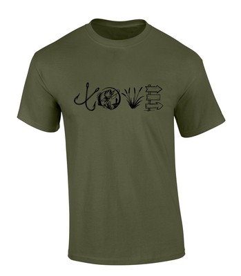 Mens Fathers Day Tshirt Love Hunting Fishing Outdoors Dad Funny Short Sleeve