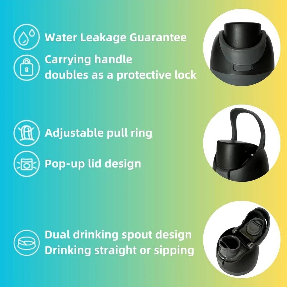 Branbox Replacement Lid For Owala Freesip - Leakproof One-Button Top For 16oz 24oz 32oz 40oz Bottles
