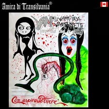 contemporary graffiti art original signed canvas psychedelic pop vampire cartoon