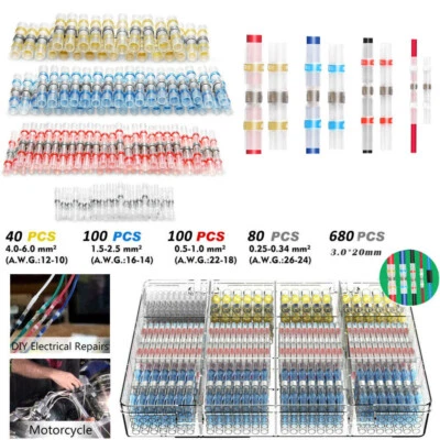1000pcs Waterproof Solder Seal Sleeve Heat Shrink Butt Wire Connectors Terminals - image 1 of 4