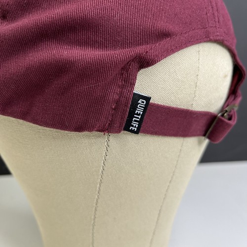 The Quiet Life 6-Panel Strap Back Hat Smiley Face - Burgundy Red - One Size - Picture 4 of 9