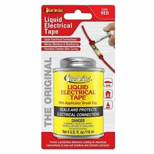 Starbrite Liquid Electrical Tape Adhesive w/ Brush Applicator 4 Oz Red 84105