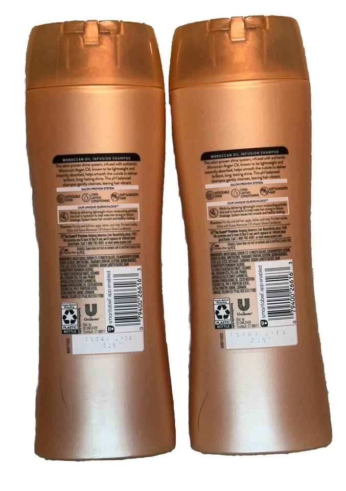 2 X Suave Aceite Marroquí Infusión Brillo Champú Cabello Seco Opaco 12.6 OZ DESCONTINUADO Foto 2 de 4
