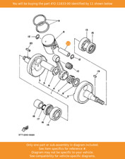 YAMAHA Pin, Piston, 4Y2-11633-00 OEM DT125 RD500LC