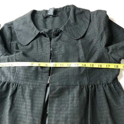 Hale Bob schwarze Jacquard knielange Jacke Gr. M Baumwolle gerafft Haken & Ösen I - Bild 7 von 8