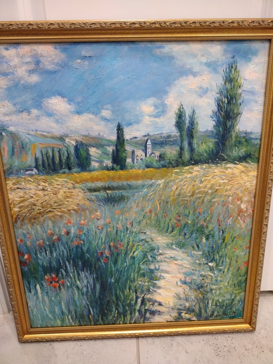 Claude Monet Oil Painting w/COA signed Medium sized Framed