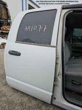 03-10 Dodge Ram 2500 Right Rear Quad Cab White Electric Door Assembly No Rust