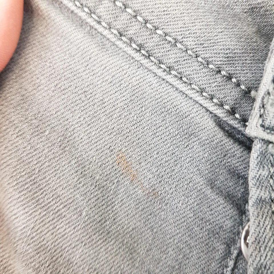 Diesel Mens Shorts 31 Grey Denim Kroshort Jeans Button Fly Light Wash W31 - Image 4 of 4