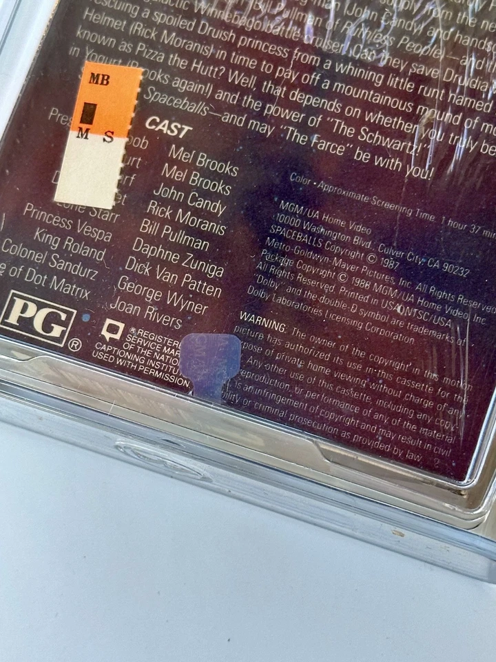 Spaceballs 1988 First Print VHS Sealed Rewind Graded 9.4 - NOT CGC Foto 3 de 4