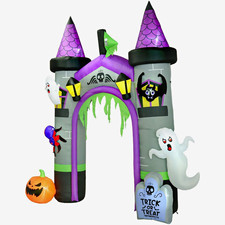 12ft Halloween Inflatable Haunted Castle Archway w/ LED Lights