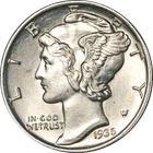 1935-P Mercury Dime - Split Bands