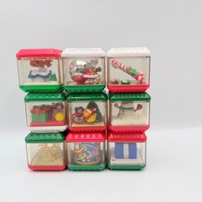Fisher Price Peek-a-Boo Christmas Blocks Set of 9 Holiday Sensory Activity Toys