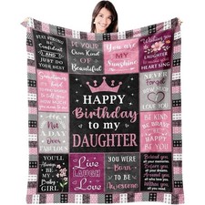 Daughter Birthday Gifts from Mom Dad 60x50 inch Adult Throw Blanket Gift
