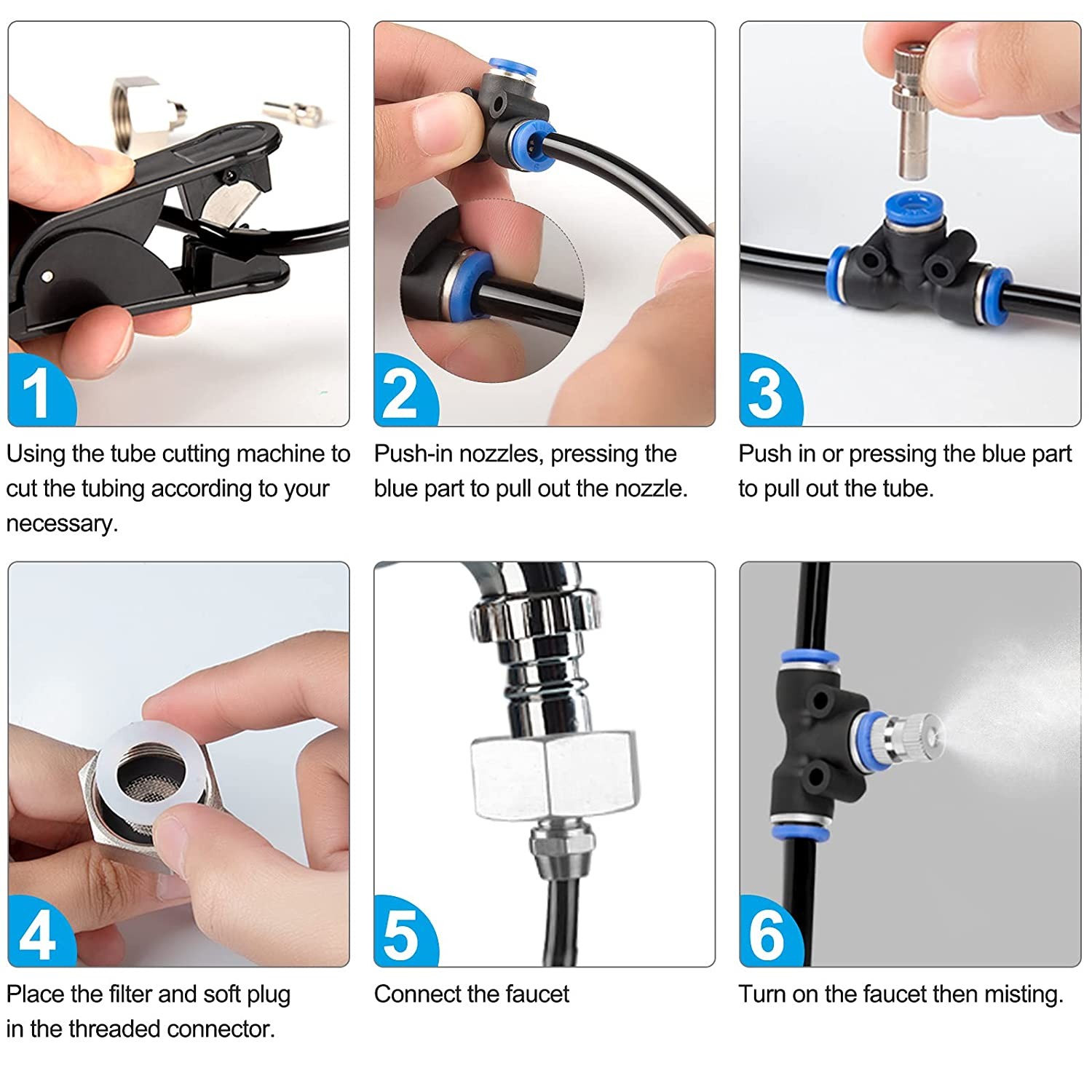 20ft Outdoor Patio Water Mister Mist Nozzle Misting Cooling System Fan Cooler