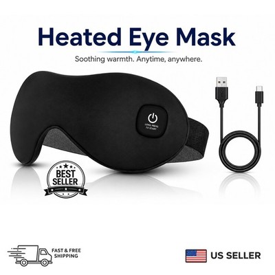 Heated Eye Mask Cordless Warm Compress for Dry Eyes Washable & Soft