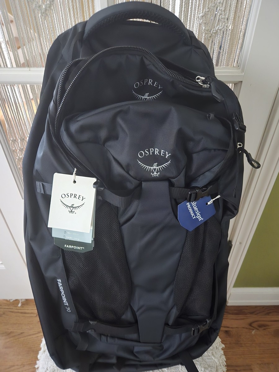 Osprey Farpoint 70 Litre 70l Backpack Carry On Osprey Farpoint 70L Black Adjustable Torso Fit Travel Osprey Farpoint 70 Litre 70l Backpack Carry On Osprey Farpoint 70L Black Adjustable Torso Fit Travel