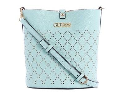 GUESS Surf Blue Amara Bucket Women Handbag MINI NWT Travel Money Casual Beach