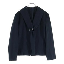 Yohji Yamamoto NOIR Size: 1 Wool Gabardine Zip Up Tailored Jacket Black NYJ021