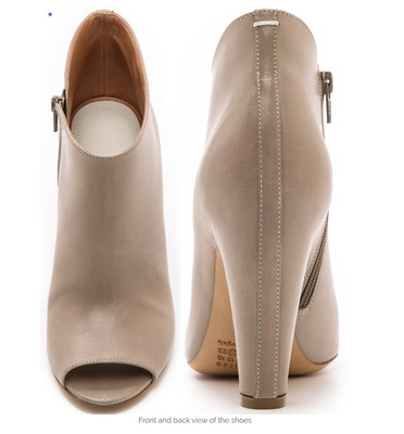 MAISON MARGIELA 40 Taupe Leather Open Toe Booties Ankle Boots 9.5 EUC