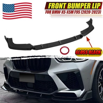 For 2020-2023 BMW F95 X5M Pre-LCI Stage 3 Gloss Black Front Bumper Lip Splitter