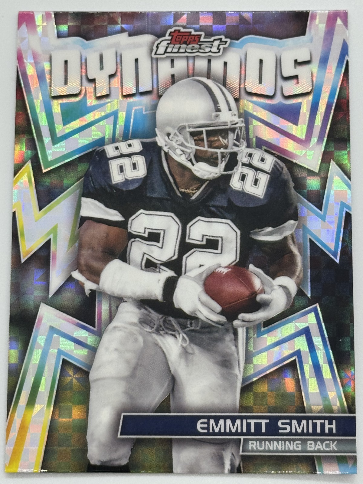 2024 Finest #DYN-25 Emmitt Smith Dynamos Checkerboard Refractor