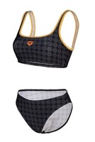 Arena Damen Badeanzug Schwimmanzug 50Th Bikini , Schwarz/Gold, DE36 UK/USA32