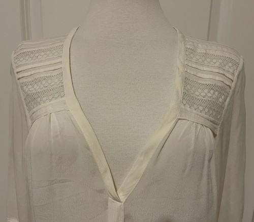 Calypso St Barth Cream Bell Sleeves Lace Top/ Blouse-Sz-S~Stylish - Picture 4 of 12
