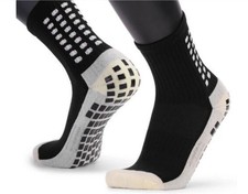 2 Pairs Sport Socks Anti Slip Grip Soccer Football Basketball Sock Premium Black