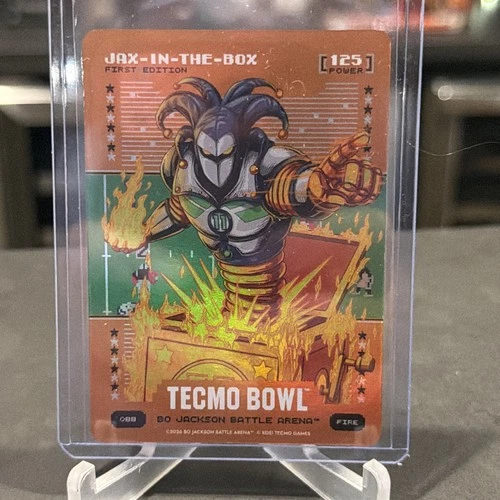 2026 Battle Arena Tecmo Bowl Jax-In-The-Box Fire Battle foil Rare #O88
