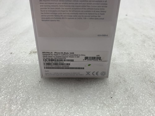 BRAND NEW IN SEALED BOX iPhone 4S Black 16GB Model MD276LL/A - Picture 4 of 4