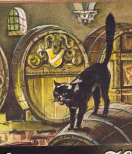 Vintage Zeller Schwarze Katz German Wine Bottle Label Black Cat