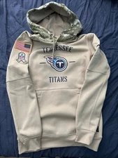 SMALL Tennessee Titans Hoodie Mens S Tan Camo Salute To Service Nike Dri Fit