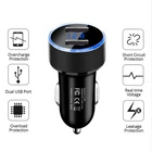Universal 12V-24V Fast Dual USB Car Charger Adapter LED Display Cigarette Socket
