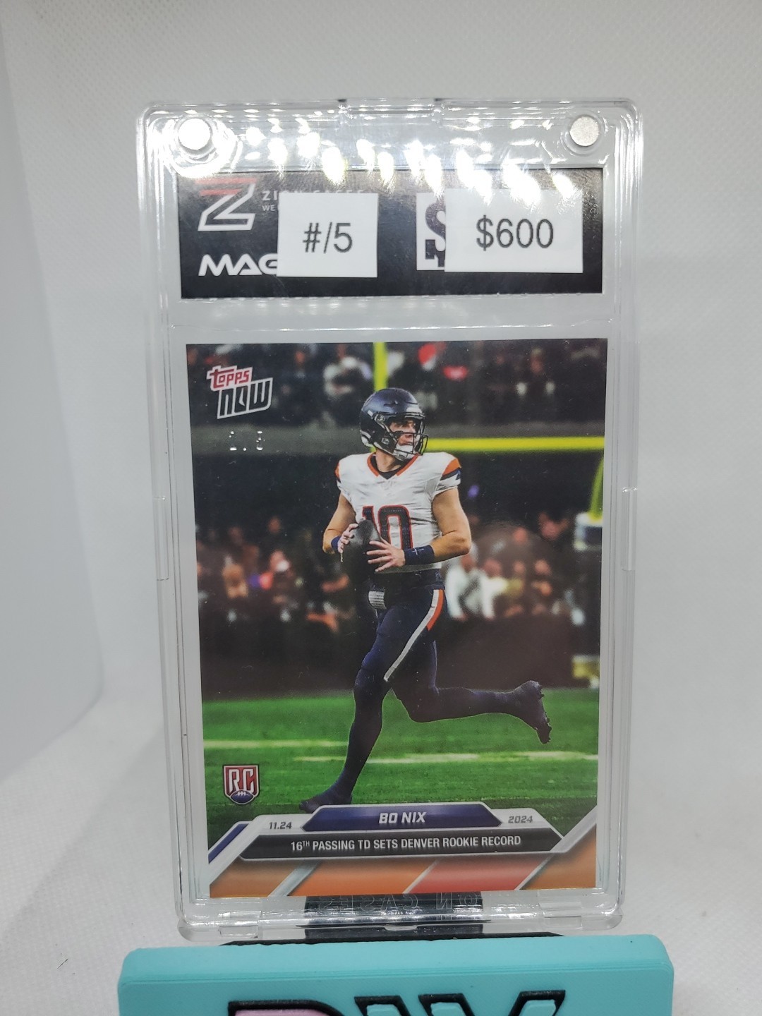 2024 Topps Now #13 Bo Nix RC Rookie Orange Parallel Card /5 BRONCOS