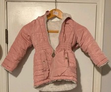 DKNY Girls Size 3T Blush Pink Puffer Hoodie Jacket Warm