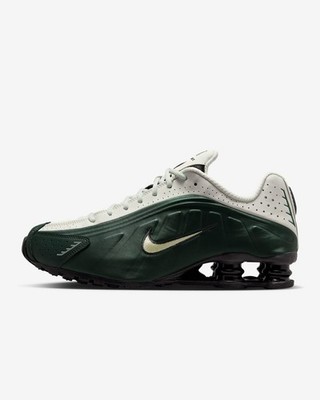 NIKE Shox R4 HQ1988-300 Black Spruce Spruce Aura Black Olive Aura