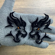 Badges Emblem Hell Pala Orange Eye, 2 Badges, Fender Angry Agressive Black