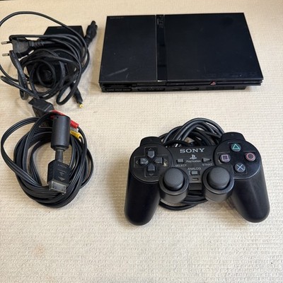 Sony PlayStation 2 Slim Spielekonsole Schwarz SCPH-77004 PS2 + Controller