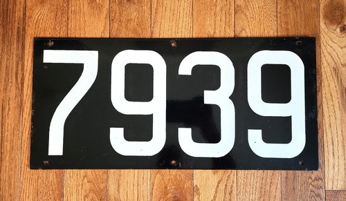 VINTAGE NYC SUBWAY NUMBER BOARD SIGN PLATE R-28 CAR #7939 IRT NYCTA TRANSIT