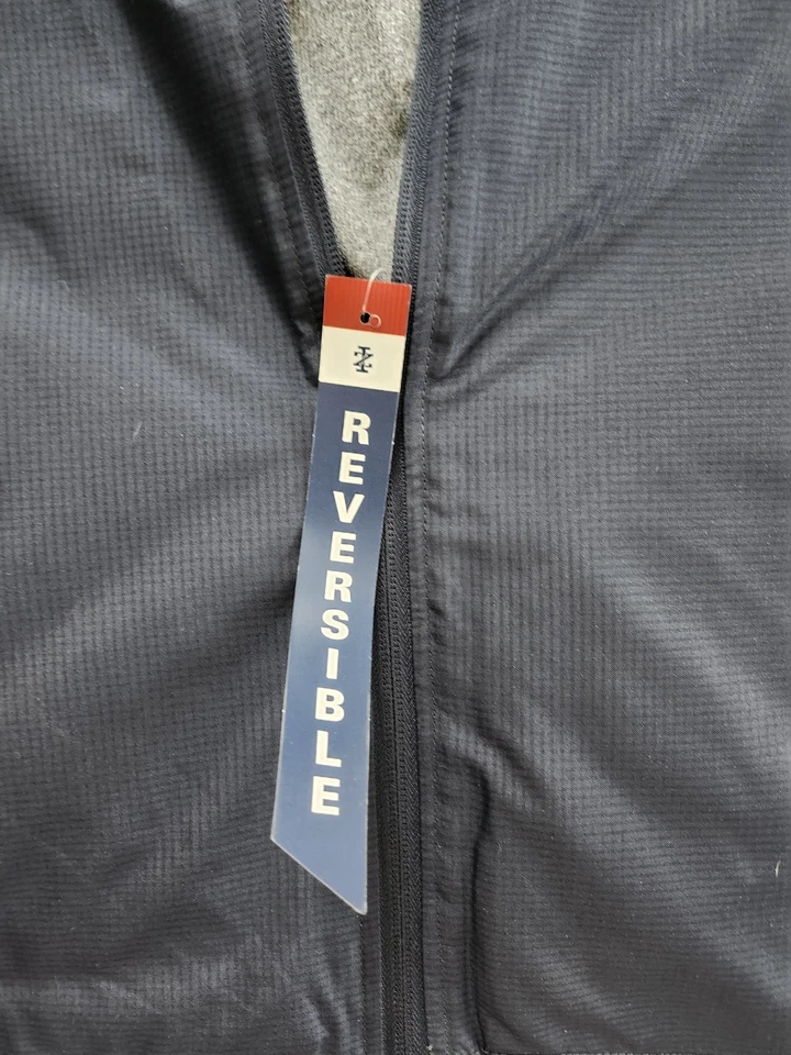 Izod Reversible NWT Navy Blue Gray Vest Mens XL Full Zip Light Outdoors Golf - Image 2 of 4