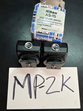 Two 2 Original Nikon AS-15 Sync Terminal Adapter Hot Shoe Tested Working
