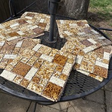 43 Vintage Glossy Mosaic Tiles. 12x12. Authentic. Japan. 1960s. Open Box